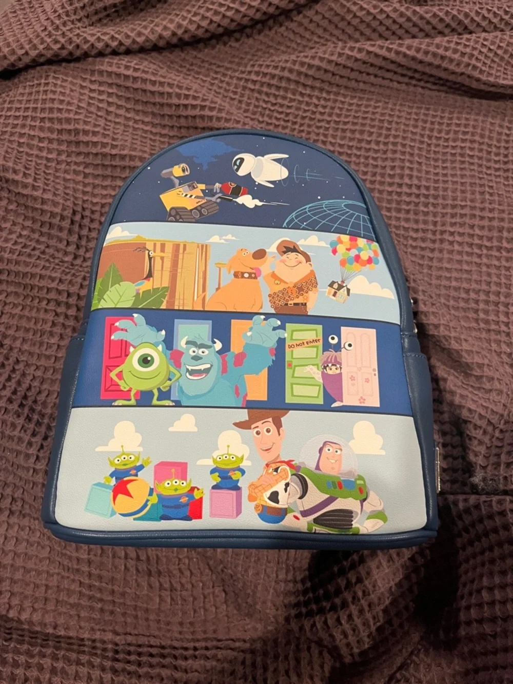 Toy Story Wall-e Up Monsters Inc Navy Blue Character Backpack Loungefly